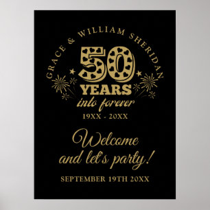 Välkomstskylt över 50-årsdagen till över poster