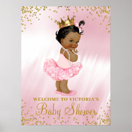 Välkomstskylt över afrikansk princess Baby Shower Poster