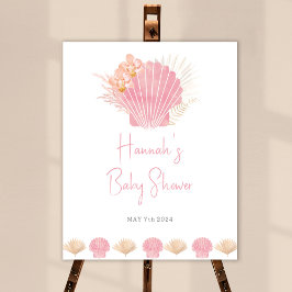 Välkomstskylt över babyskor för Ocean Snäcka Poster