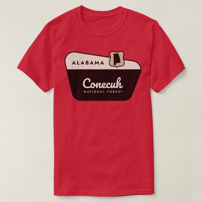 Välkomstskylt över Conecuh National Forest Alabama T Shirt (Design framsida)