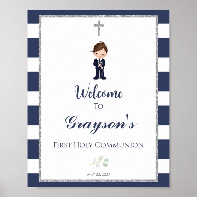 Välkomstskylt över kommunision poster (Framsidan)