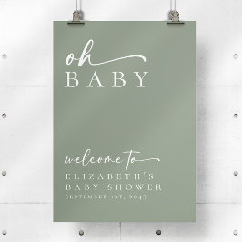 Välkomstskylt över minimalistiskt babyvisningsprog poster