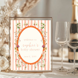 Välkomstskylt över  Rosa Garden WAN Baby Shower Vä Poster