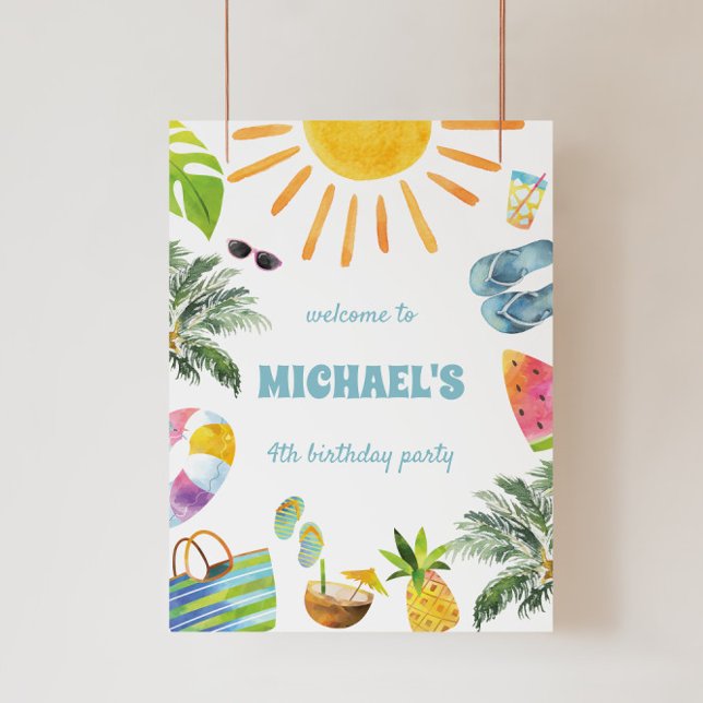 Välkomstskylt över sommaren Bassäng Party Fototryck (Skapare uppladdad)
