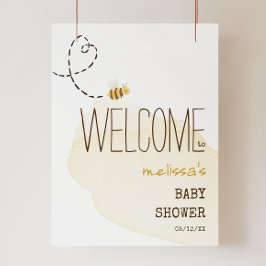 Välkomstskylt över Sweet Humla Baby Shower Poster