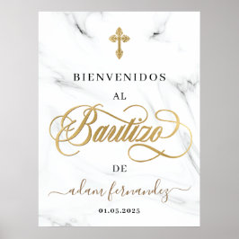 Välkomstskylt på spanska De Bautizo Bienvenidos Poster