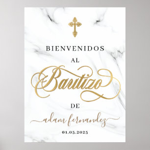 Välkomstskylt på spanska De Bautizo Bienvenidos Poster
