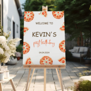 Välkomstskylt Pizza Birthday Välkommen till Party Poster
