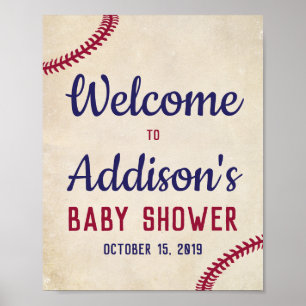 Välkomstskylt Poster för Baseball ThMB Shower