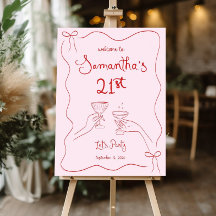 Välkomstskylt Rosa Röd och Rosa födelsedag