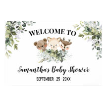 Välkomstskylt - Skogsdjur för babyskor Poster
