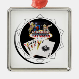 Välkomstskylt Svart Pokerchip Julgransprydnad Metall