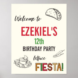 Välkomstskylt Taco Födelsedagsfest Poster