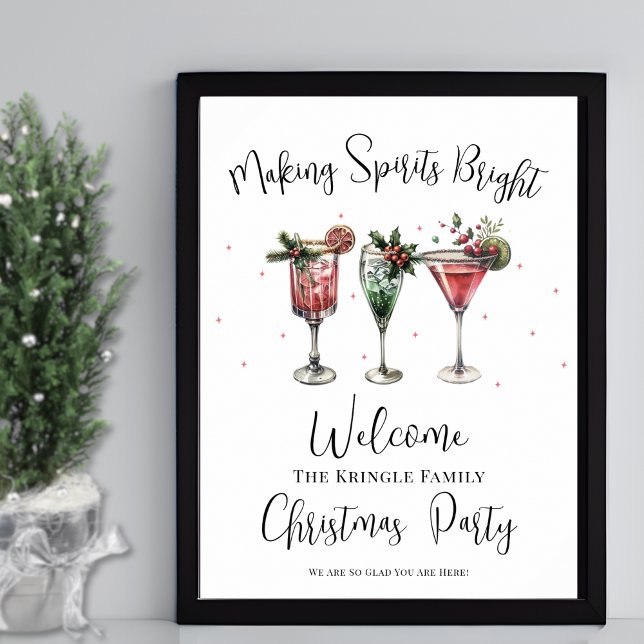 Välkomstskylt till julfesten poster (Festive Christmas Party Welcome Sign)