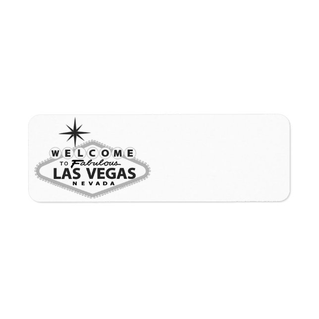 Välkomstskylt till tomma etiketter för Las Vegas-A Returadress Etikett (Framsidan)