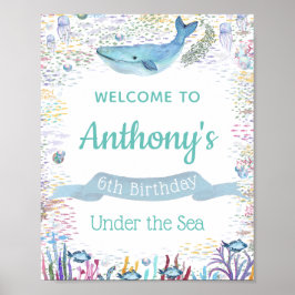 Välkomstskylt under havet vid alla åldrar poster