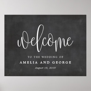 Välkomstskylt Välj Storlek, elegant kalligrafi Poster