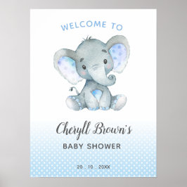 Välkomstskyltarna Blue Boys Poster Elephant Baby S