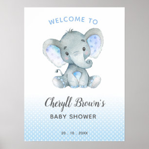 Välkomstskyltarna Blue Boys Poster Elephant Baby S