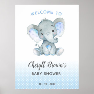 Välkomstskyltarna Blue Boys Poster Elephant Baby S