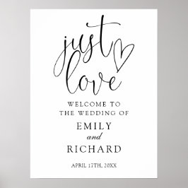 Välkomstskylten Black and White precis Kärlek Bröl Poster
