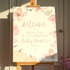 Välkomstskylten för vår lilla knumpkin Fall Baby S Poster