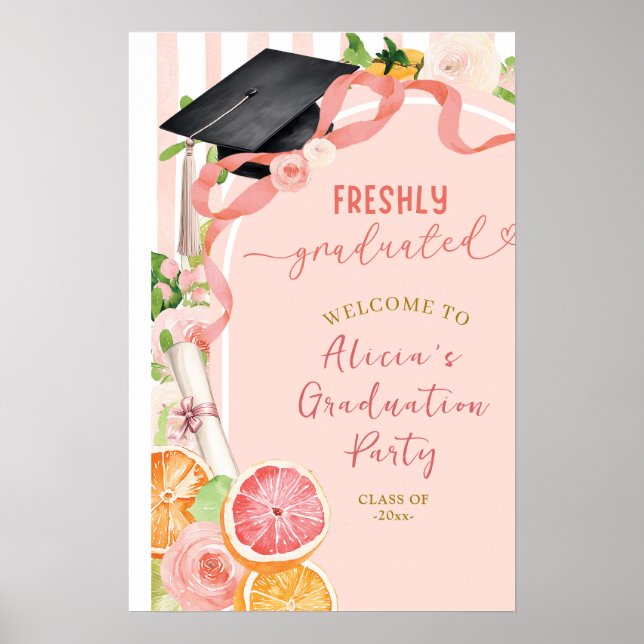 VÄLKOMSTSKYLTF C212 Sommar Citrus Frukter Examen  Poster (Framsidan)
