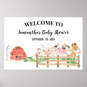 Välkomstskyltfönster - Baby djur Poster