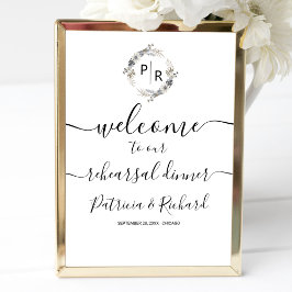 Välkomstskyltskammare för Monogram-repetition - mi Poster