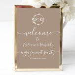 Välkomstskyltskavla för Monogram Förlovningsfest Poster<br><div class="desc">En enkel chic faux faux foil monogram grullo förlovningsfest välkomstskylt för foam board. Enkel att anpassa med din information. Modern boho-förlovningsfest välkomnar redigerbart teckenfodral, inbjudan till skrivet fotobröllop, anpassade, handskrivet typsnitt för kalligrafi, enkelt, elegant. ANPASSNING: Om du behöver anpassa designen kontaktar du mig genom chatta. Om du behöver information om...</div>