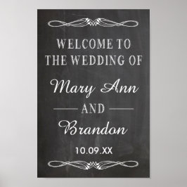 Välkomstskyltsskylt för lodrät Bröllop Poster