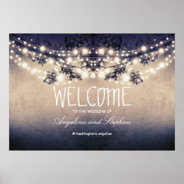 Välkomststräng ljus poster med träd grenar