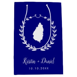 Välkomstsvag för marinblått St. Lucia Karta Bröllo