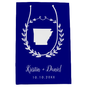 Välkomstsvakt för marinblå Arkansas Karta Bröllop