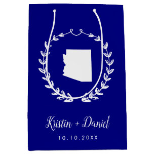 Välkomstsvakt för marinblått Arizona Karta Bröllop