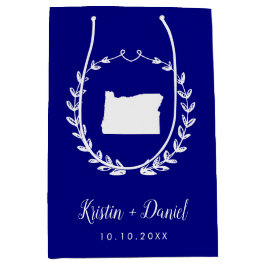 Välkomstsvakt för marinblått Oregon Karta Bröllop