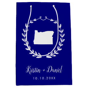 Välkomstsvakt för marinblått Oregon Karta Bröllop