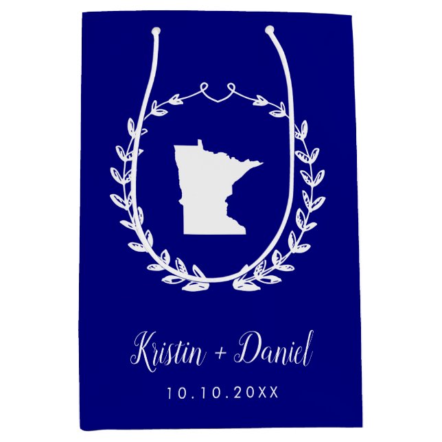 Välkomstsviten Karta Bröllop i marinblå Minnesota (Framsidan)