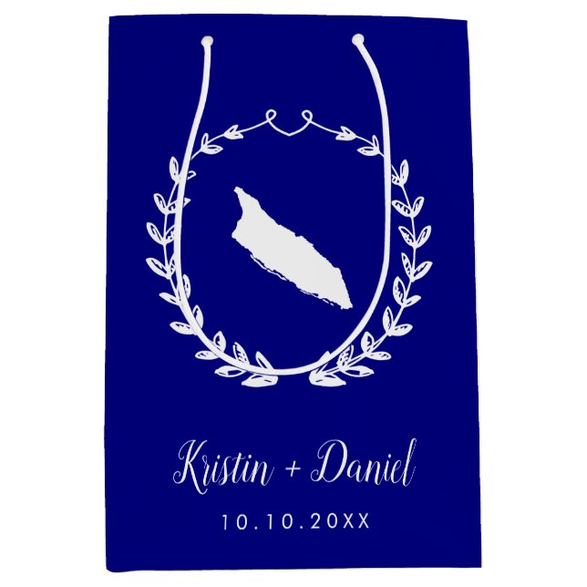 Välkomstsviten Navy Blue Aruba Karta Bröllop (Framsidan)