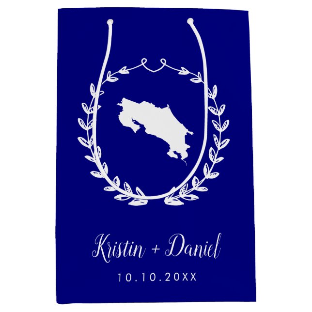 Välkomstsviten Navy Blue Costa Rica Karta Bröllop (Framsidan)