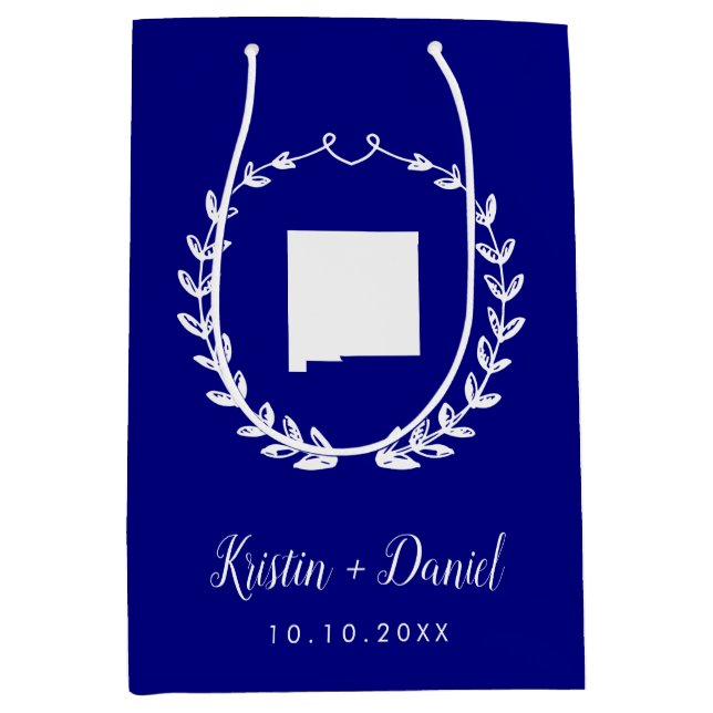 Välkomstsviten Navy Blue New mexico Karta Bröllop (Framsidan)