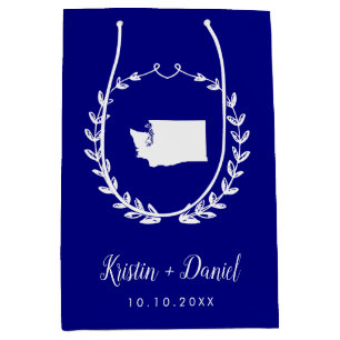 Välkomstsviten Navy Blue Washington Karta Bröllop