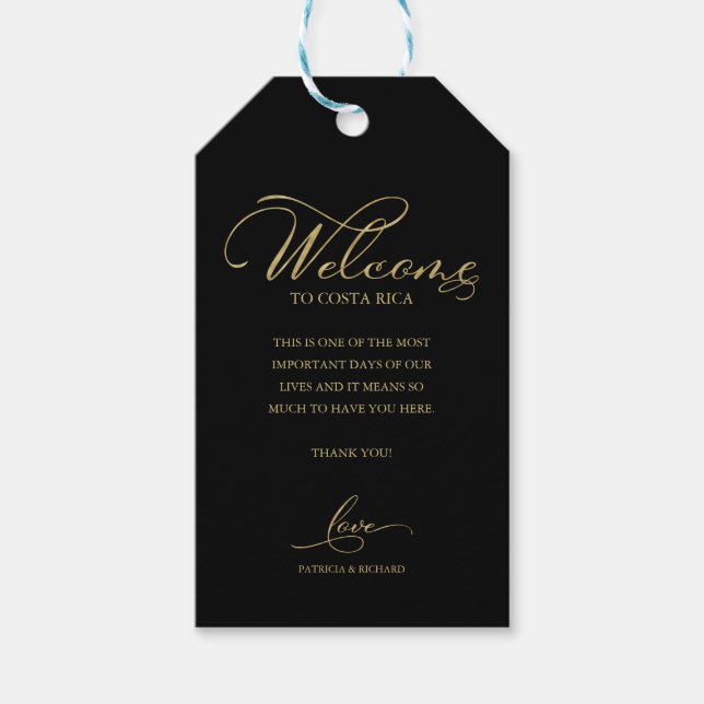 VälkomstTack för elegantens målbröllop Presentetikett (Framsidan)