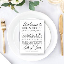 VälkomstTacken FÄRG i Modern Script EDITABLE Tack Kort