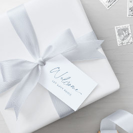 Välkomsttagg för Dusty Blue Bröllop - Elegantens f Presentetikett