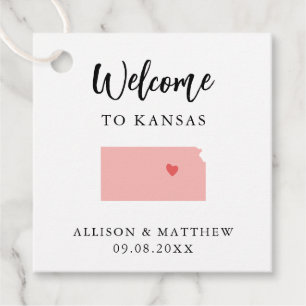 Välkomsttaggen Färg Kansas Bröllop Gåvor Etiketter