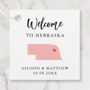 Välkomsttaggen Färg Nebraska Bröllop Gåvor Etiketter