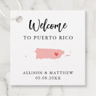Välkomsttaggen Färg Puerto Rico Bröllop Gåvor Etiketter