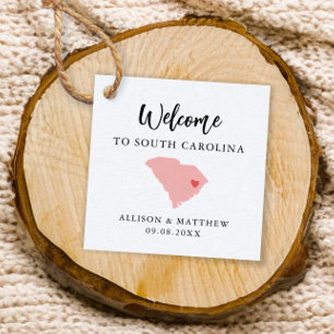 Välkomsttaggen Färg South Carolina Bröllop Gåvor Etiketter