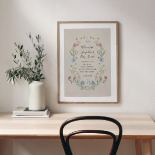 Välkomsttagningsprogram för Wildblommor Watercolor Poster